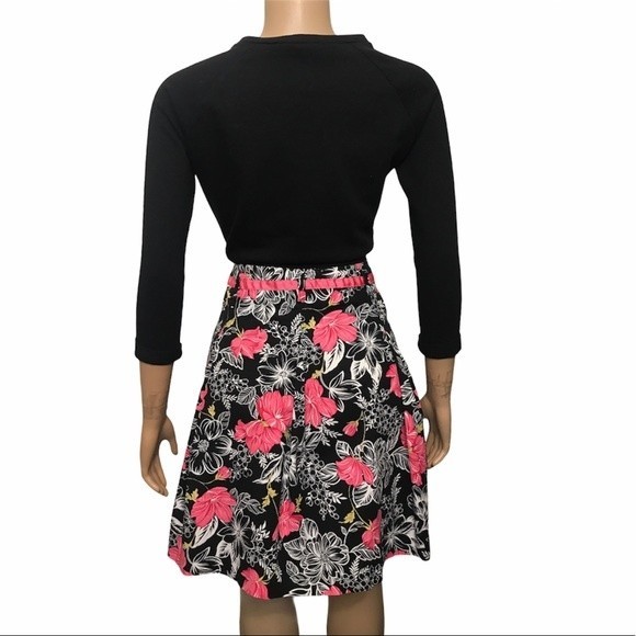 Envision Avenue Skirts Floral High Waist Pleated multi color Bow Ribbon size 16 - Picture 10 of 11